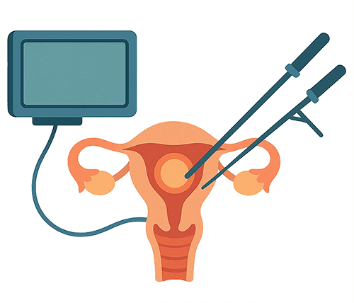Illustration of Laparoscopic Myomectomy